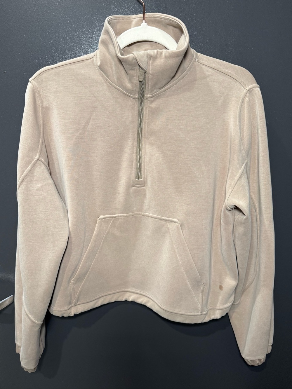 Lululemon Brushed Softstreme Half Zip Pullover Tan Size 6